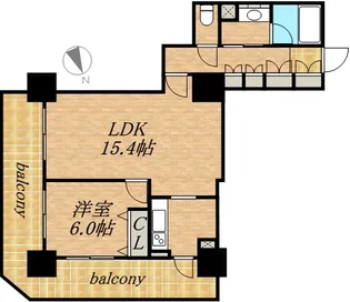 PRIME URBAN札幌 RIVER FRONT【02001号室】の間取り