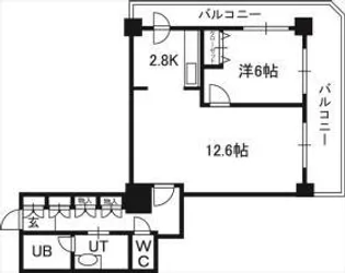 PRIME URBAN札幌 RIVER FRONT【01201号室】の間取り