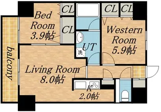 PRIME URBAN大通東【00201号室】の間取り