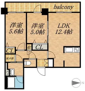 アルファタワー札幌南4条【01402号室】の間取り