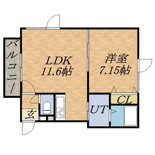 クラージュ南あいの里【301号室】の間取り