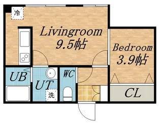 クレアトゥール麻生【105号室】の間取り