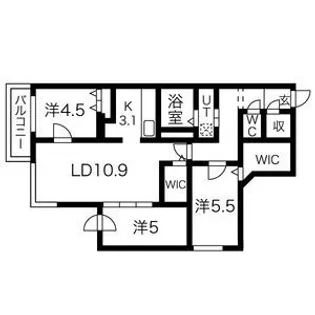 GLASS山鼻EAST【5階】の間取り