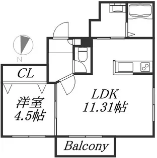 ノイ円山【502号室】の間取り
