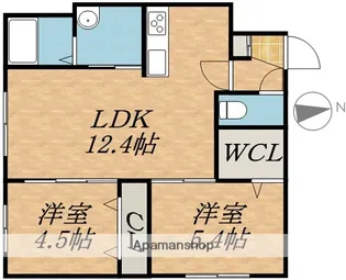 ルプリーズ澄川【4階】の間取り