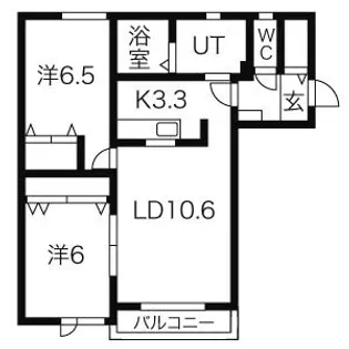 プリリア北32条 【3階】の間取り