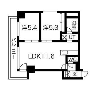 2LDKの間取り画像