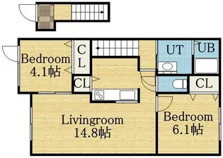 ピアコート アンジェ【2階】の間取り