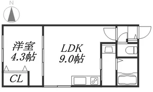 ラフィーネ円山公園・華【305号室】の間取り