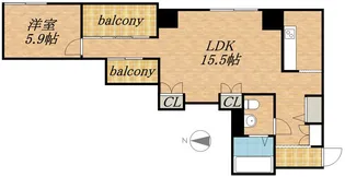 ビッグパレス南4条【2階】の間取り