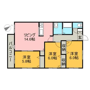 ドゥーディマンシュ【3階】の間取り