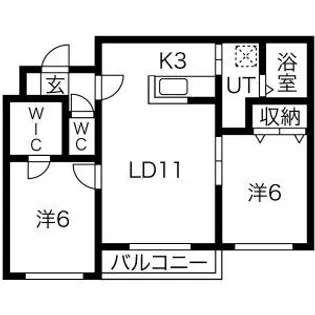 ヴェリテ手稲本町【3階】の間取り