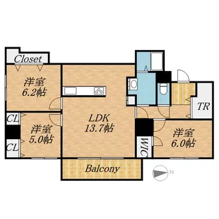 PARTIRE CENT(パルティーレセント)【3階】の間取り