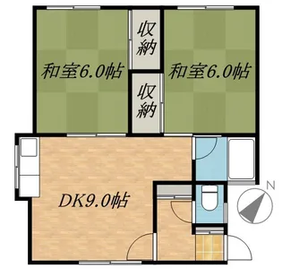 三河荘【201号室】の間取り