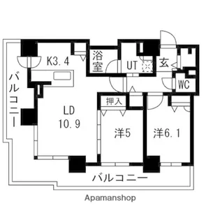 ブランズタワーアイム 札幌大通公園【14階】の間取り