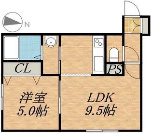パークテラス中島公園【202号室】の間取り