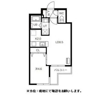 GARE 宮の沢(ガレ宮の沢)【0402号室】の間取り