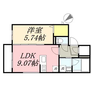 ストークト東区役所前【205号室】の間取り