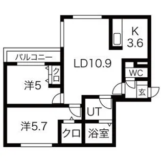 サンルーチェ北大【3階】の間取り