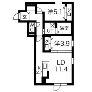 フィオリーノ【3階】の間取り