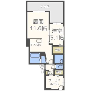 ビッグレジデンス旭ヶ丘【1階】の間取り