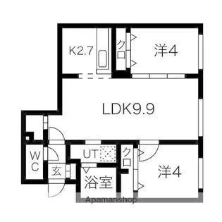 メニーズコート栄町プレミア【1階】の間取り