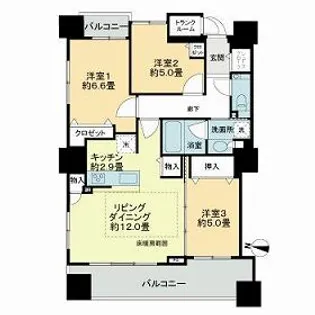 ライオンズ札幌大通グランフォート【0901号室】の間取り