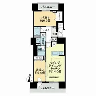 プレミスト札幌ステーションURBANSEED【14階】の間取り