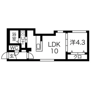 kopen court環状通東【3階】の間取り