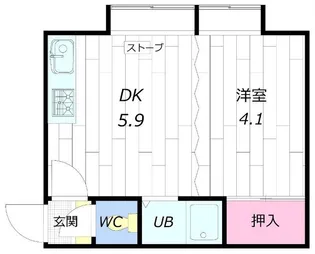 クルーズハウス北31条B棟【3階】の間取り