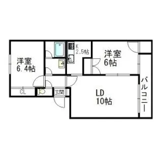フリューゲル石山【00207号室】の間取り