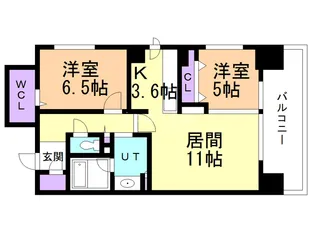 デュオヒルズ札幌MID【503号室】の間取り