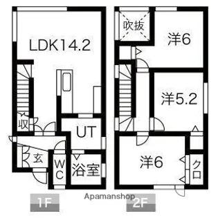 北海道札幌市手稲区稲穂一条2丁目【一戸建】の間取り