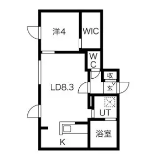 イクス北円山【4階】の間取り