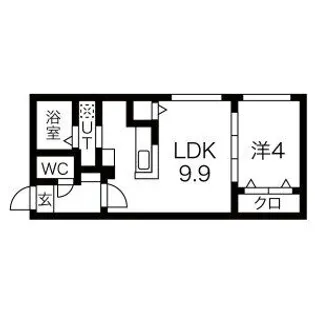 BLUESTAR中島公園テラス【4階】の間取り