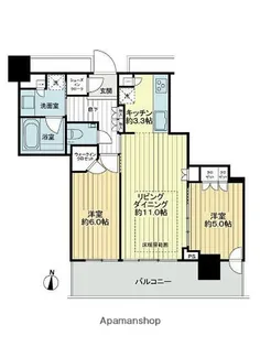 ライオンズタワー札幌【16階】の間取り
