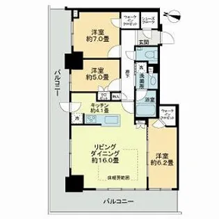 ライオンズタワー札幌【21階】の間取り