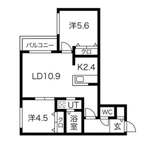 ブランシャール北3条通【4階】の間取り