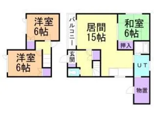 北海道札幌市北区屯田五条2丁目【テラスハウス】の間取り