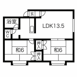 プラザイン川沿【2階】の間取り