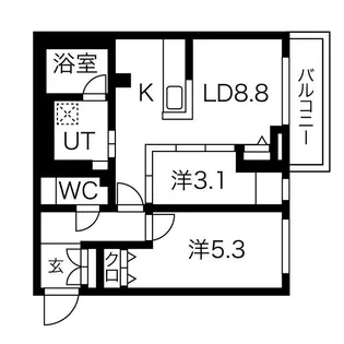 クラッセ札幌シティアクシア・サウステラス【101号室】の間取り