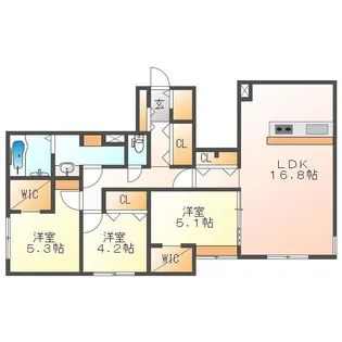 RーFINO宮の沢【3階】の間取り