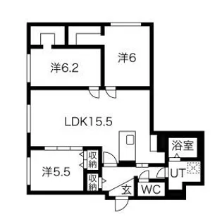 レブニーズ ザ・レジデンス 宮の森【1階】の間取り