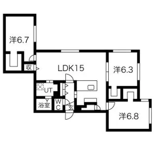 レブニーズ ザ・レジデンス 宮の森【3階】の間取り