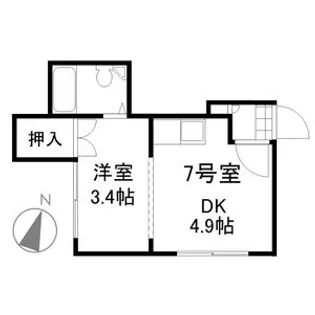 キングパレスⅤ B棟【7号室】の間取り