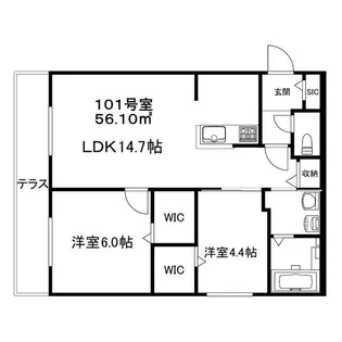 ブランシャールALAIN幌平橋【1階】の間取り