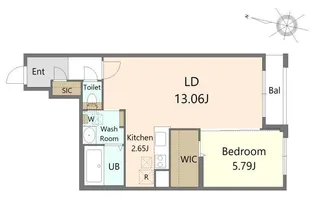 ALIVIS北23条【307号室】の間取り