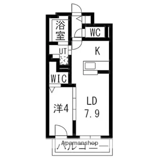 1LDKの間取り画像