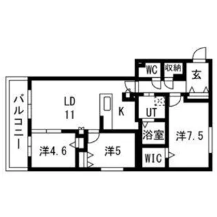 アルファスクエア南5条東【00410号室】の間取り