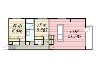 HARU旭ヶ丘【0201号室】の間取り
